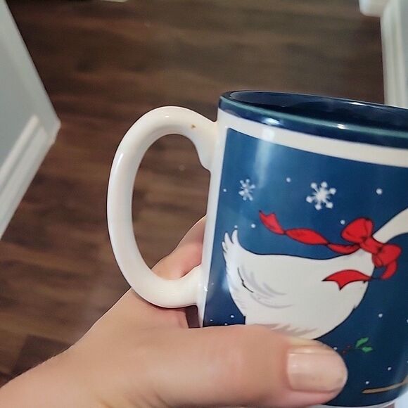 Vintage Christmas Geese Sleigh Gift Mug Cup Potpourri Press 1987 Cottage Grandma - Picture 8 of 12